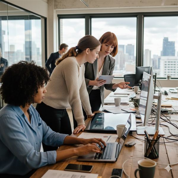 Equipo de trabajo colaborando